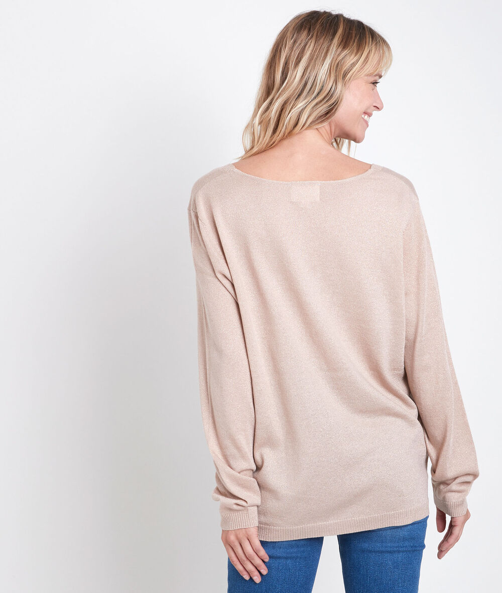 Ryo pink sparkly lightweight pullover rose.