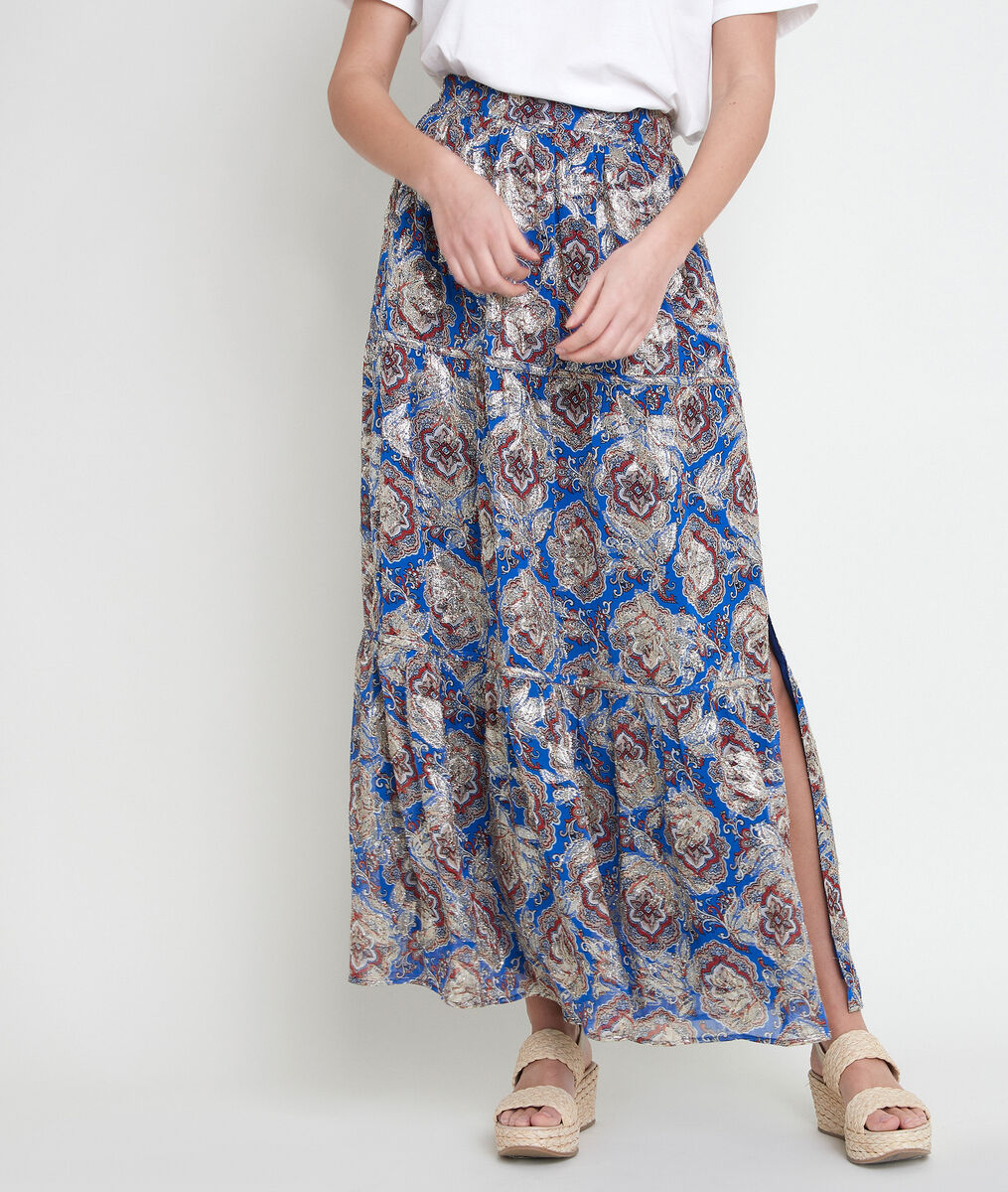 ESMA printed lurex maxi skirt | 1-2-3 ESMA printed lurex maxi skirt PhotoZ | 1-2-3
