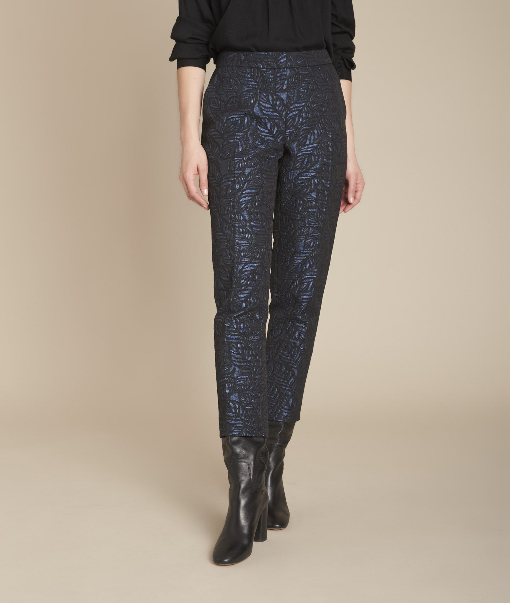 jacquard cigarette trousers