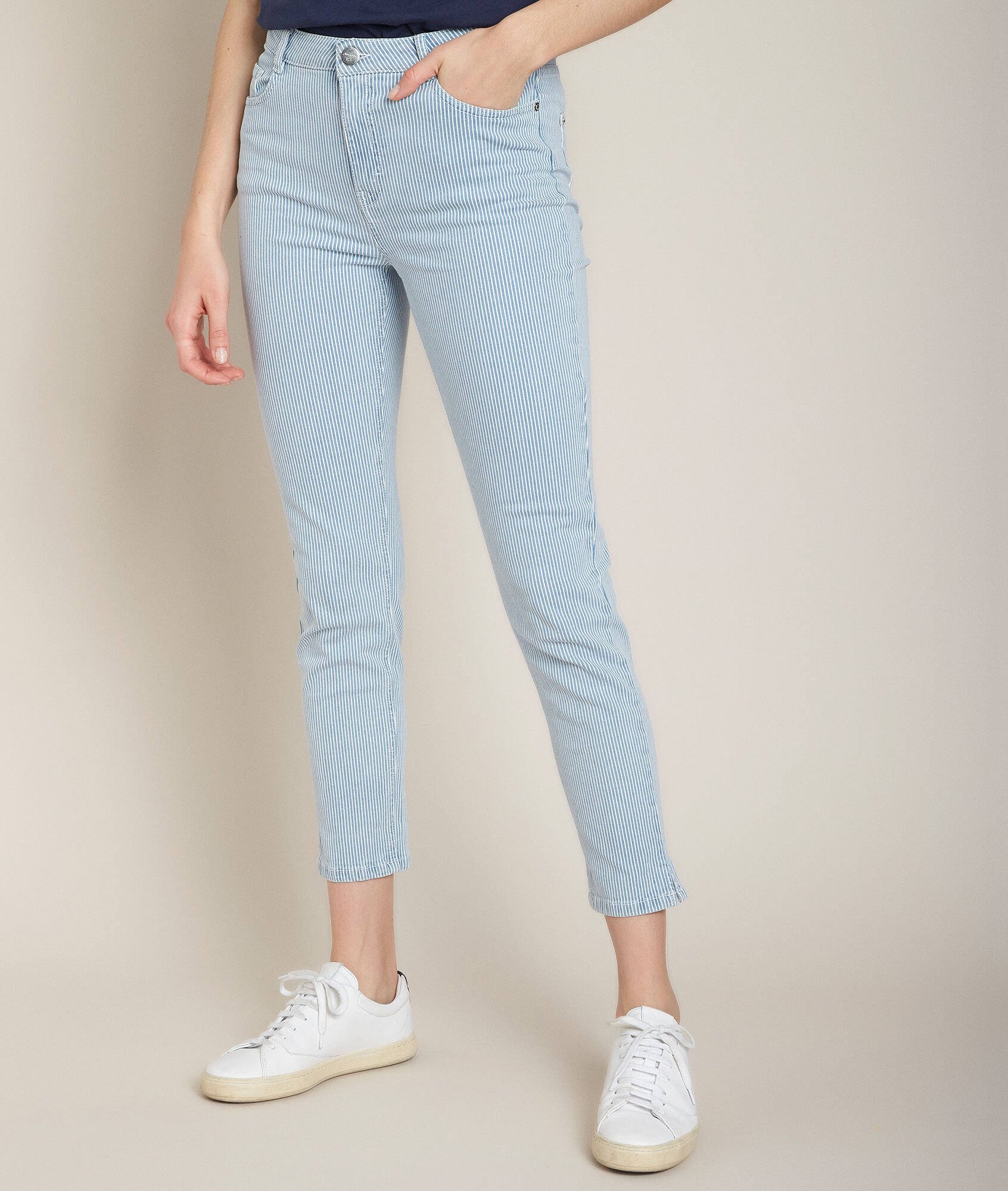 striped jeans women