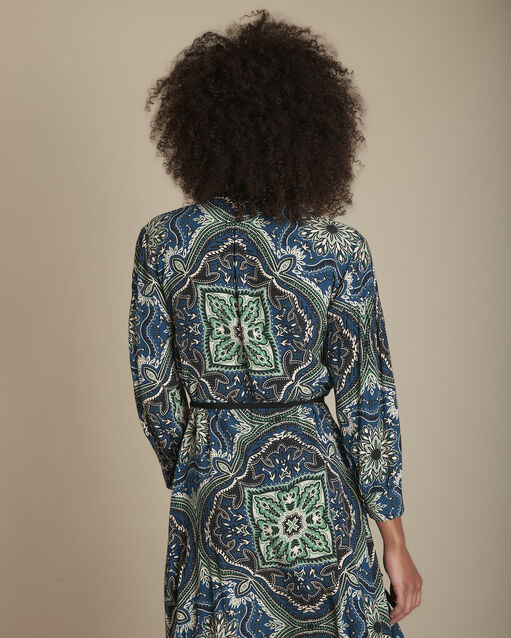 Ida paisley print dress navy.
