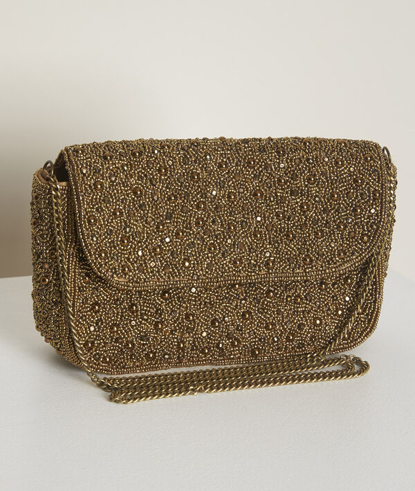 Hanae golden embroidered clutch | 1-2-3 Hanae golden embroidered clutch PhotoZ | 1-2-3