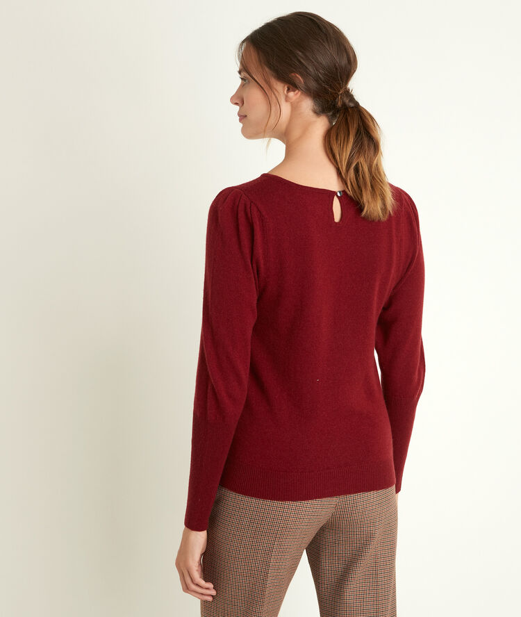 Ribambelle bordeaux wool and cashmere pullover bordeaux fonce.