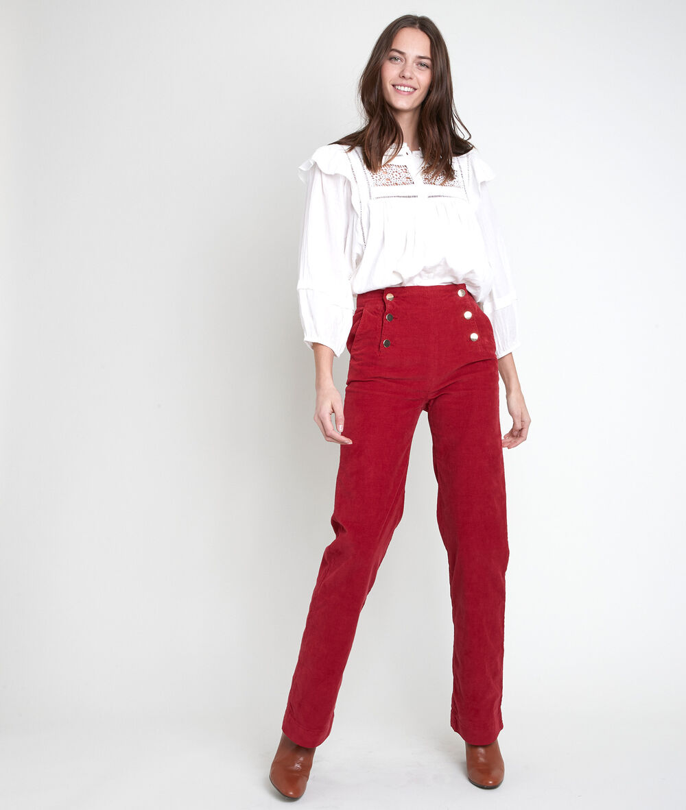 Hubert red sailor trousers tomette.