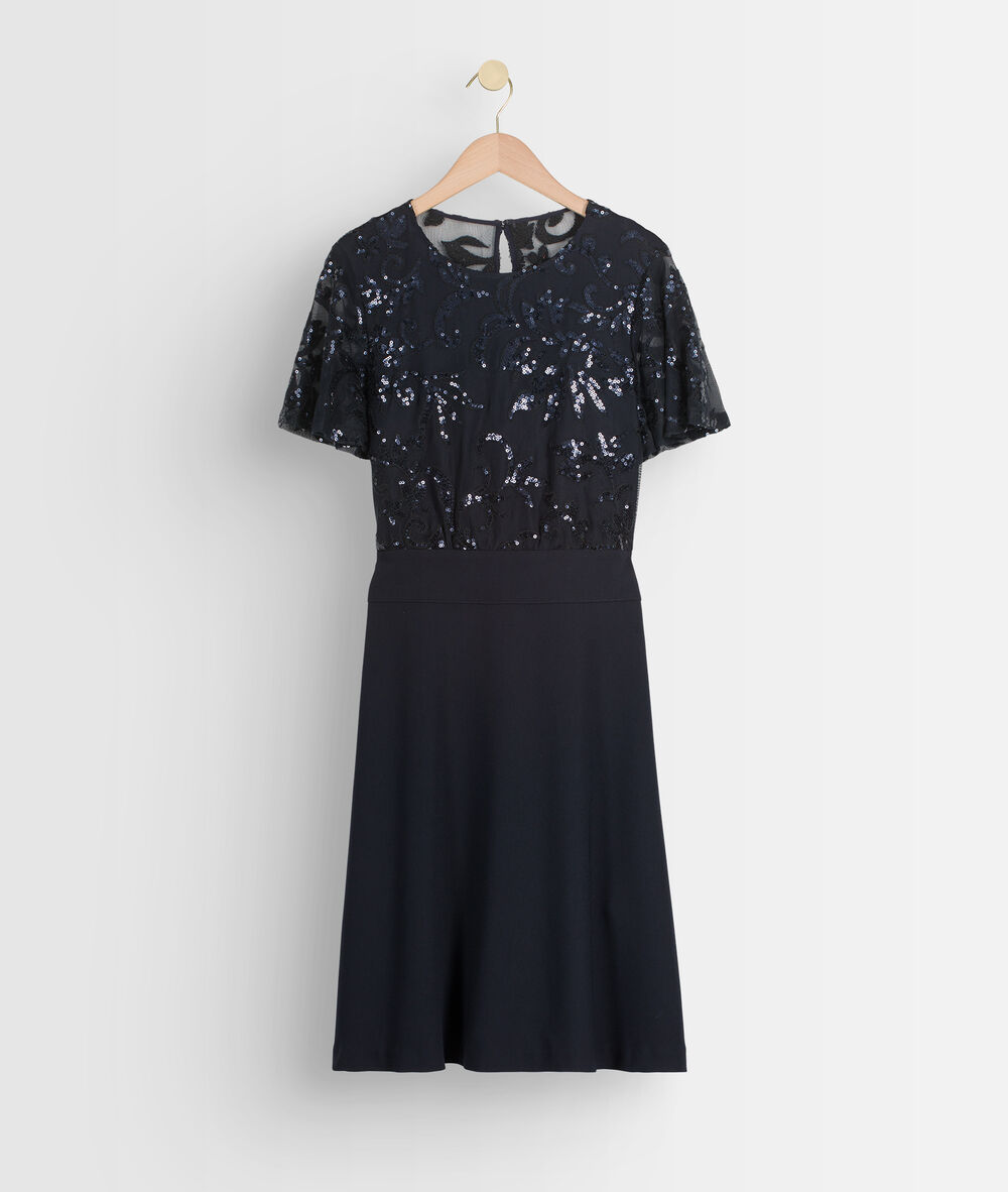 Constance fit and flare dress marine.