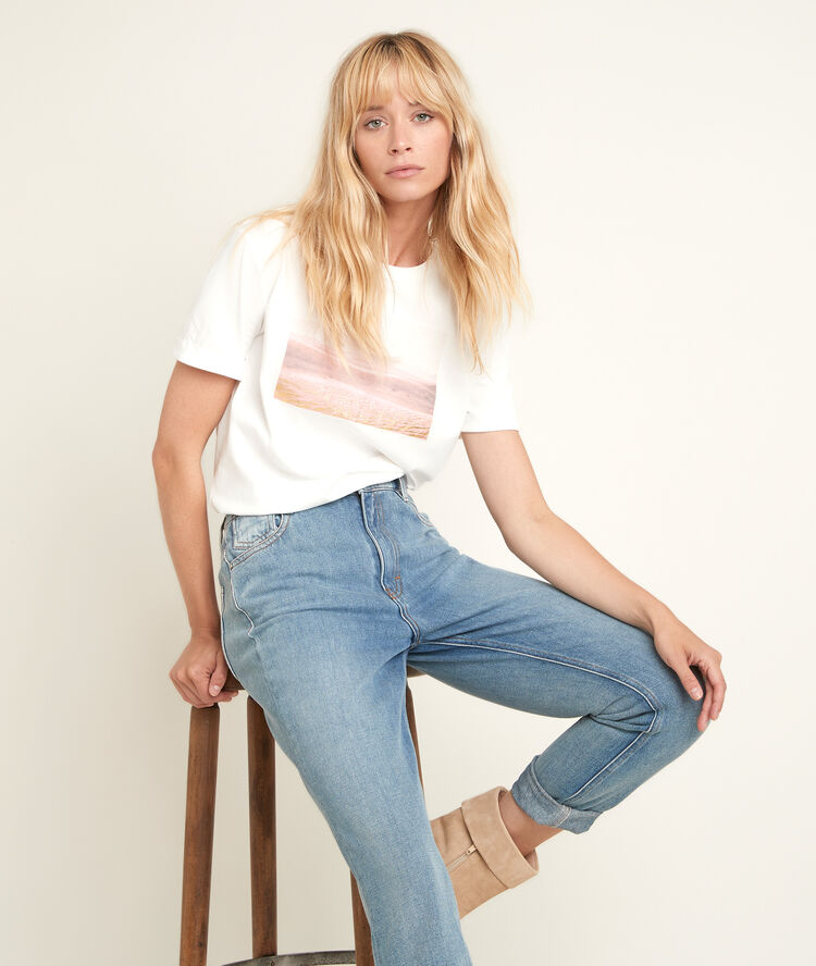 Desert printed t-shirt ecru.