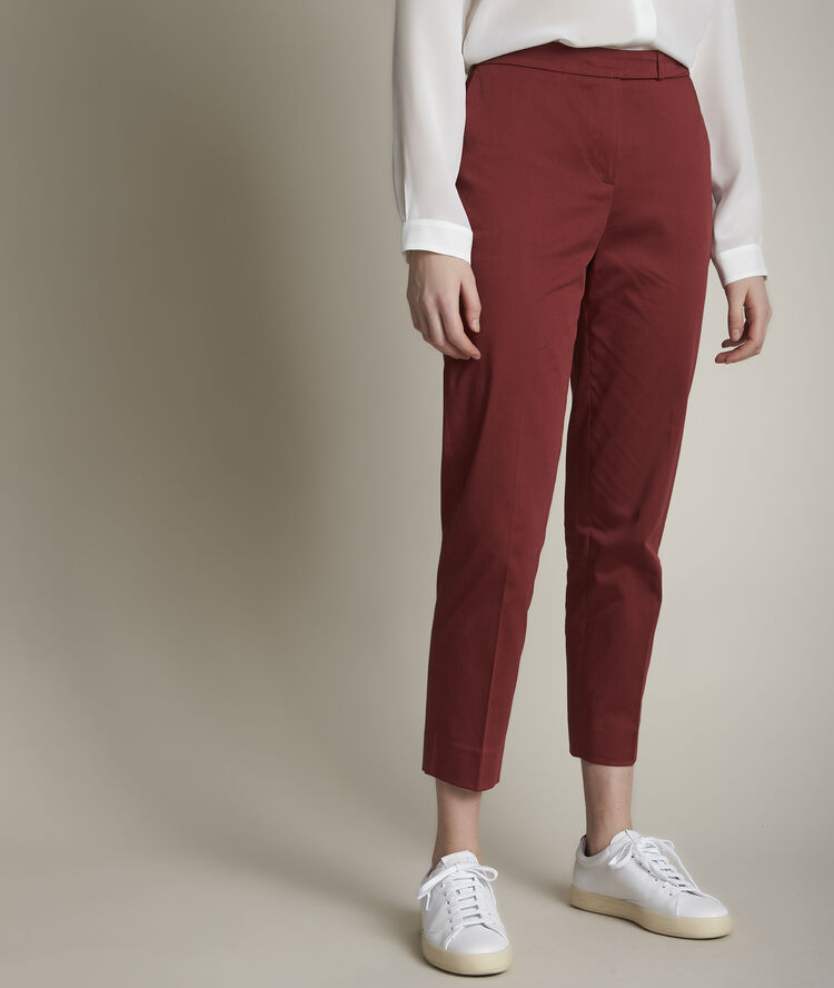 Rubis burgundy cigarette trousers peach.