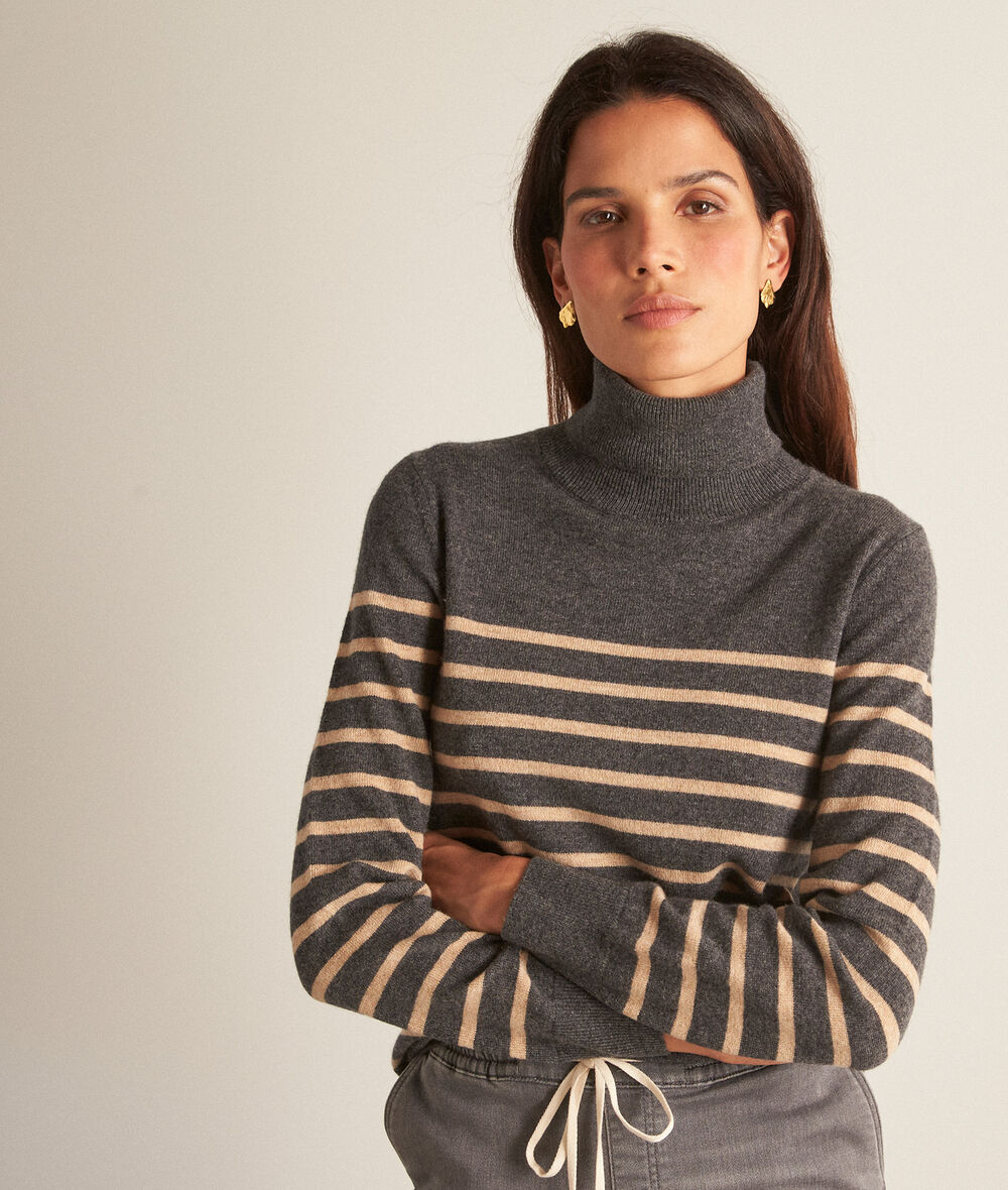 Barry grey responsible wool and cashmere striped jumper PhotoZ | 1-2-3
