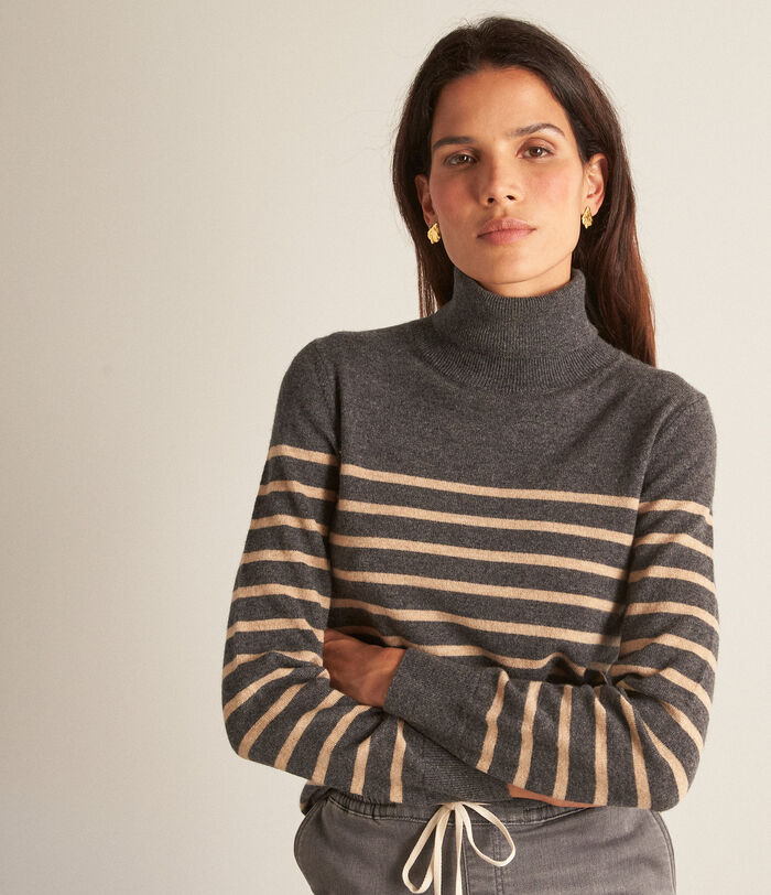 Barry grey responsible wool and cashmere striped jumper