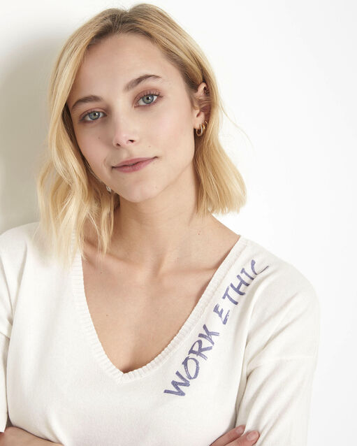 Algodao white organic cotton jumper off white.