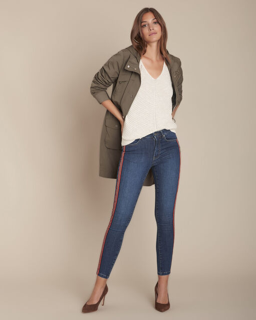 Aube beige openwork pullover grey/ white.