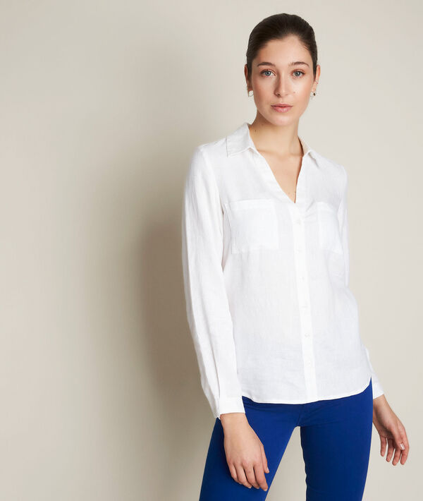 Evolie white linen shirt | 1-2-3 Evolie white linen shirt PhotoZ | 1-2-3