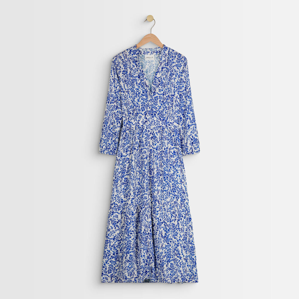 Carola printed maxi dress ecru.