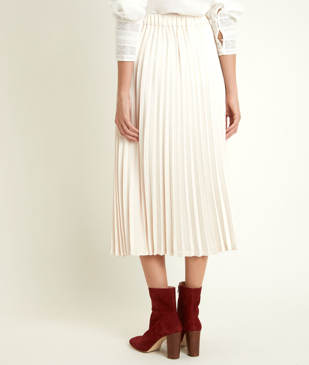 Gina pleated maxi skirt peche.