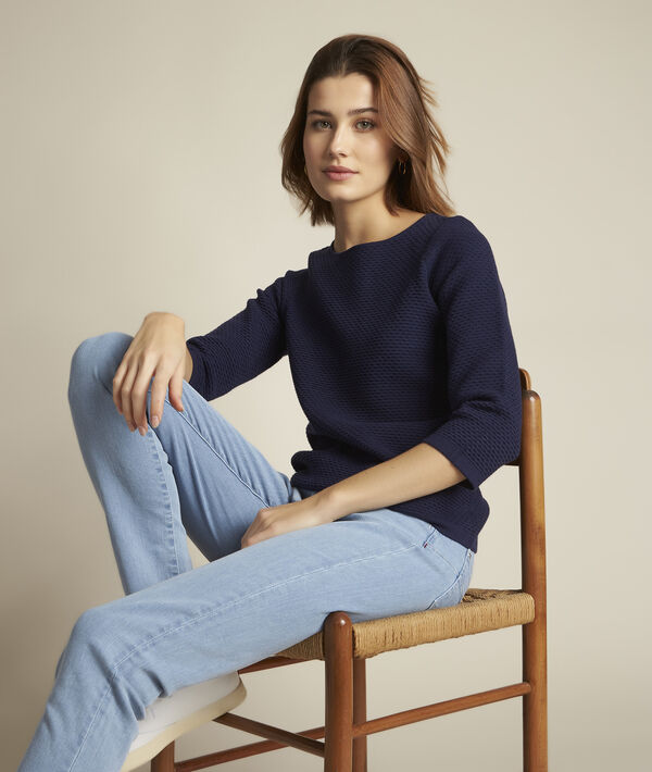 Delta navy blue boatneck jumper | 1-2-3 Delta navy blue boatneck jumper PhotoZ | 1-2-3