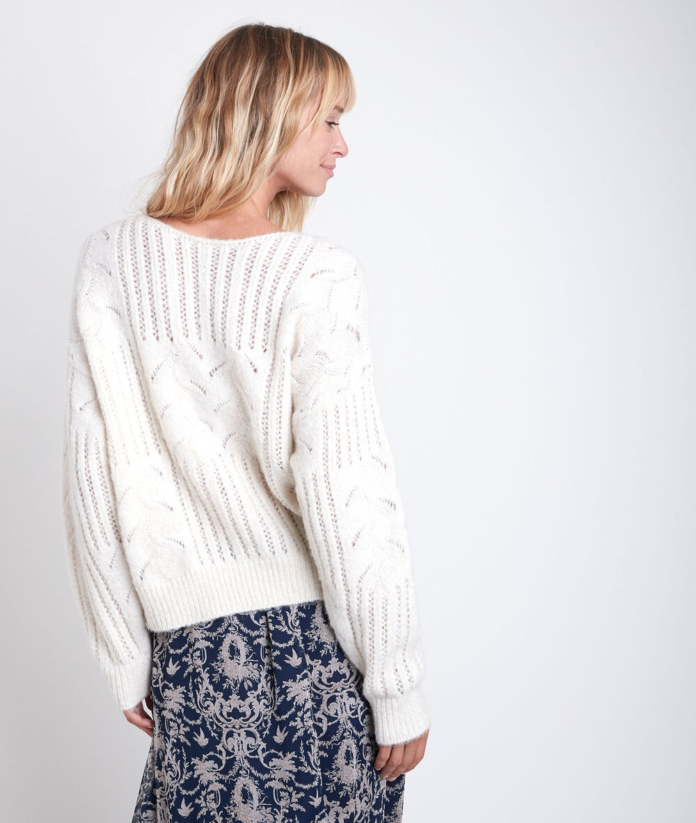 Romario cable knit pullover ecru.