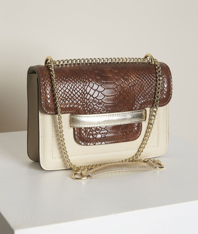 The mock croc leather mini 123 greige.