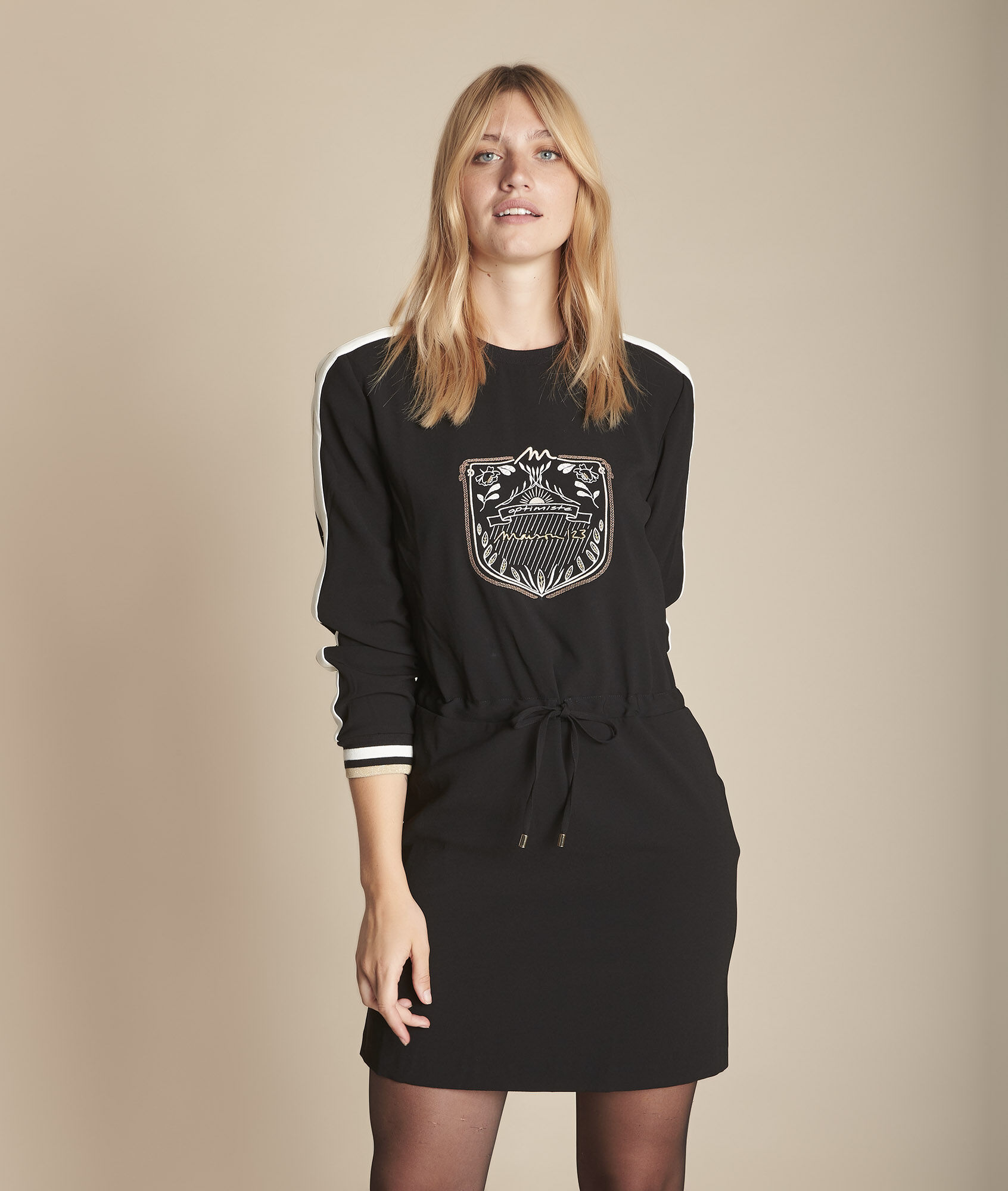 womens black jersey dress