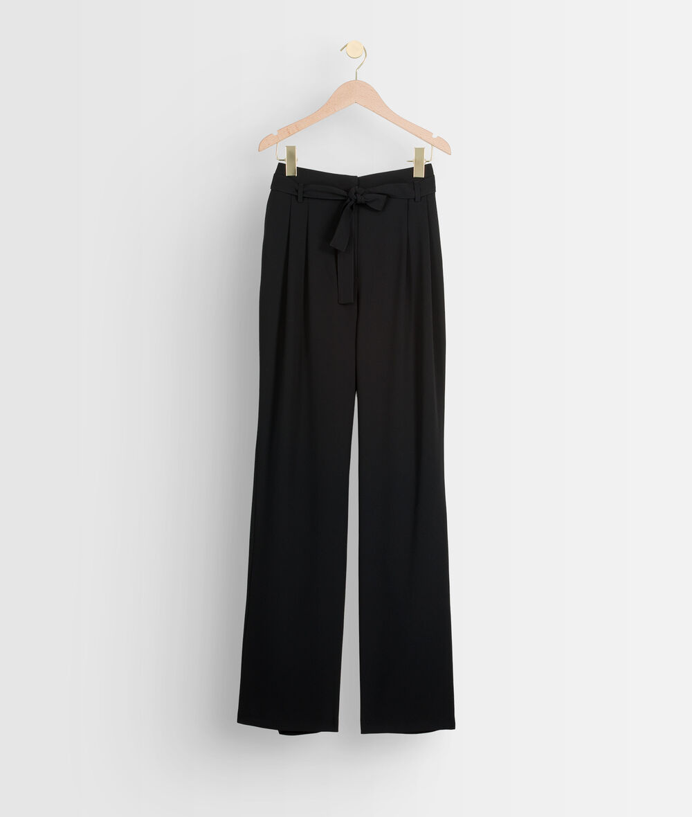 DEREK belted black flowing trousers  PhotoZ | 1-2-3