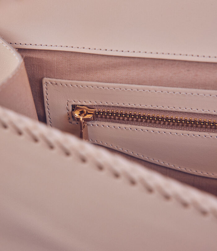 Fabre large flat cream leather clutch bag PhotoZ | 1-2-3