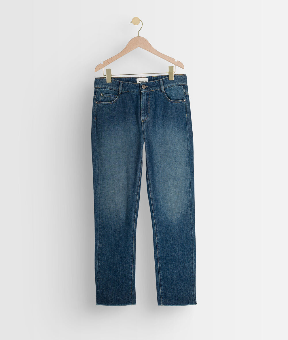 PATIENCE raw denim straight-leg jeans with fringe hems   PhotoZ | 1-2-3