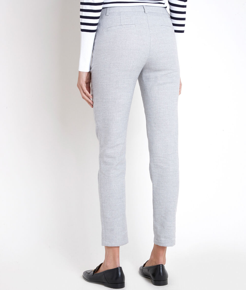 Mei grey lurex cigarette trousers gris chine.