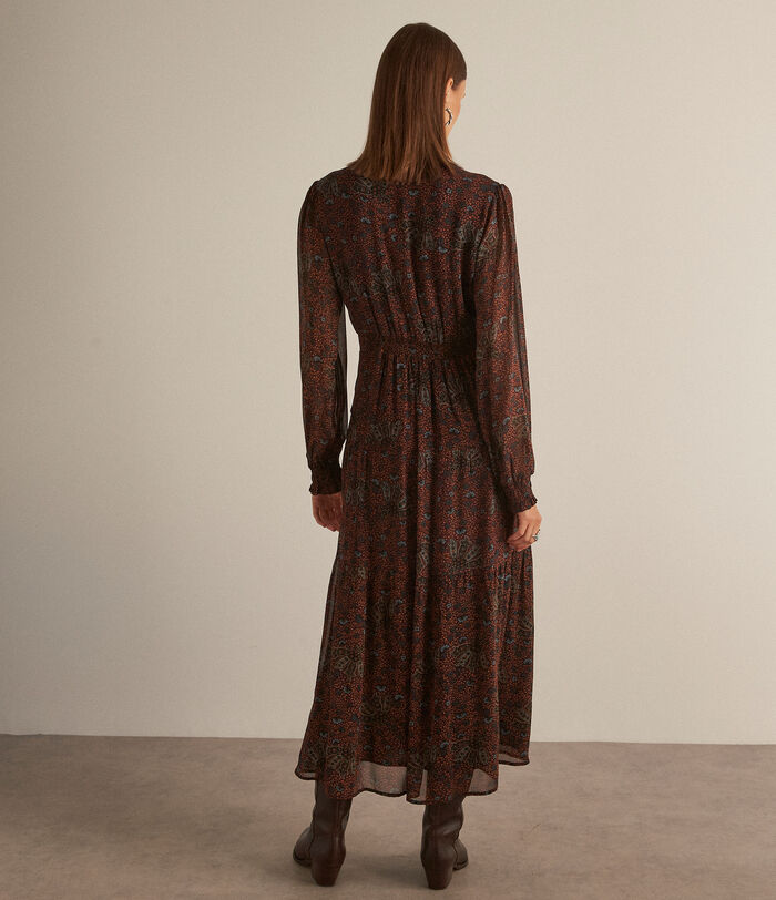 Carola brown printed maxi dress PhotoZ | 1-2-3
