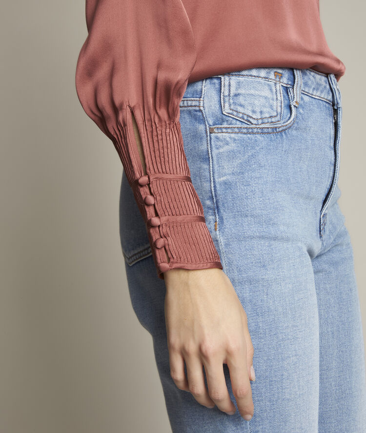 Emilienne silk blouse peach.