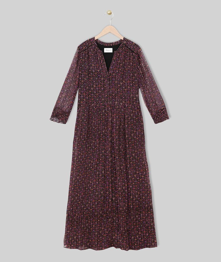 Libra floral print maxi dress black.