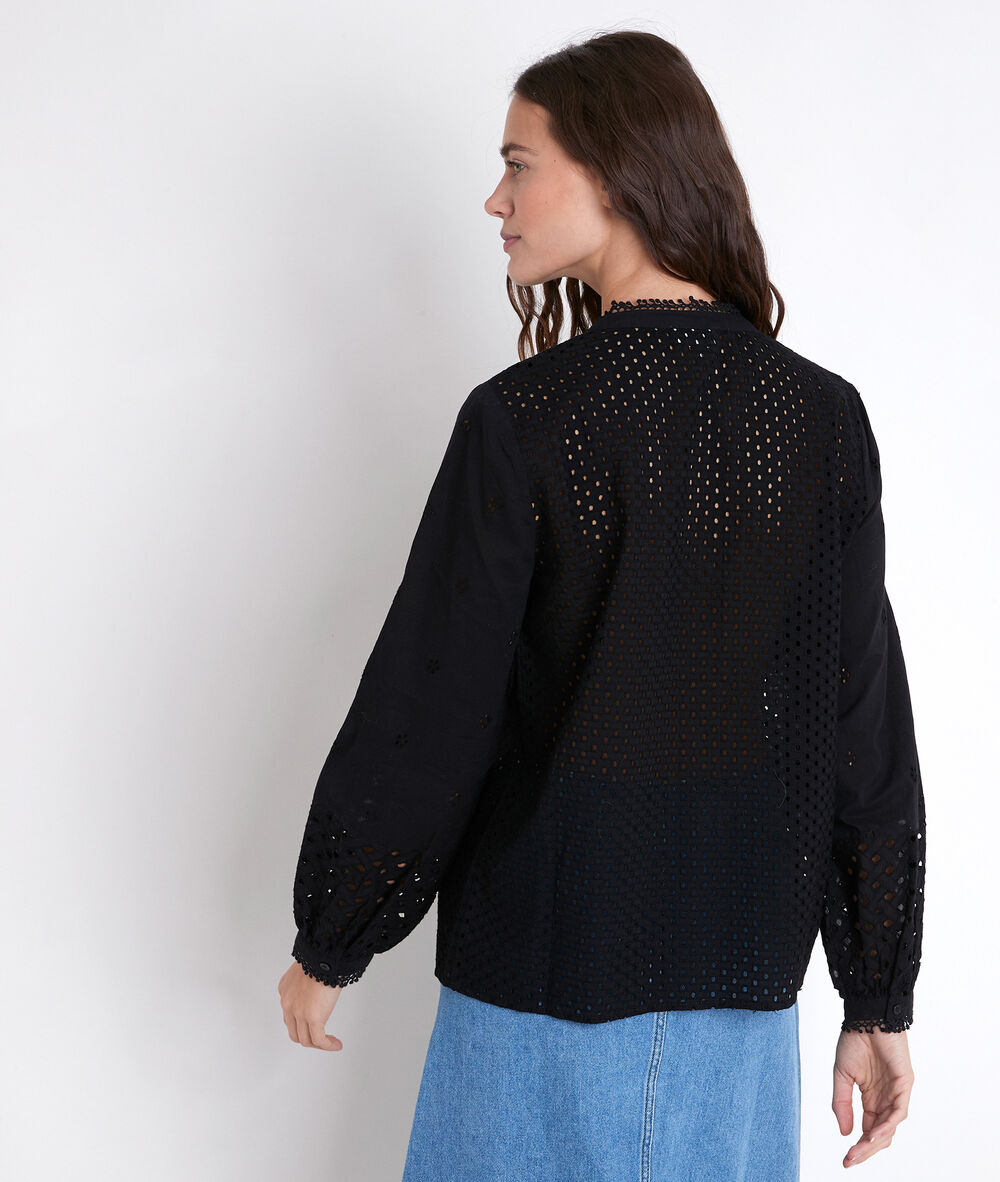 Tessali embroidered black blouse noir.