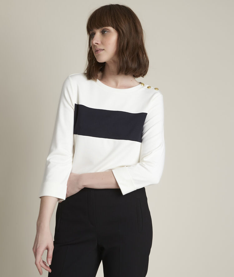 Rivage striped sweatshirt ecru.