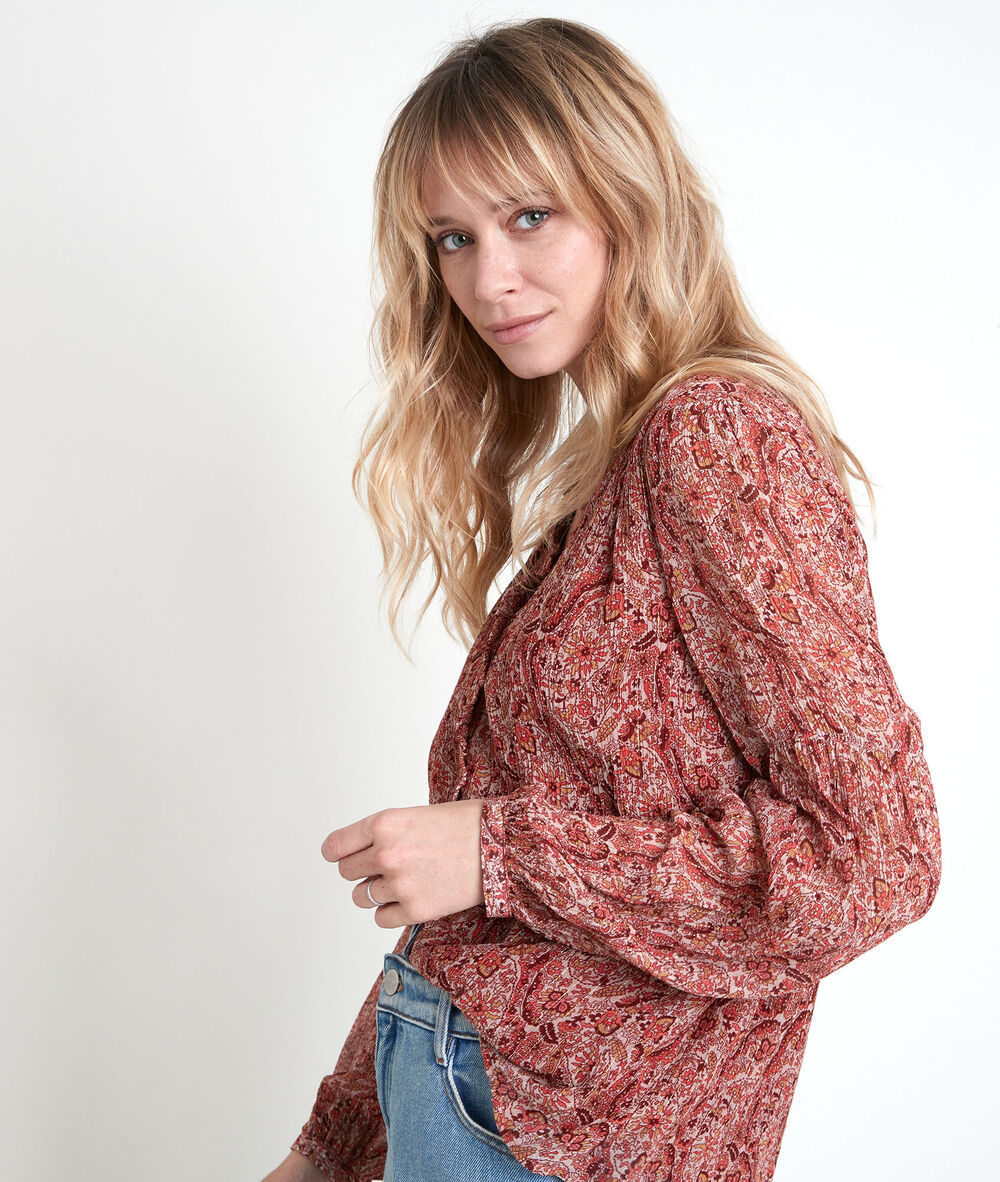 Tollya beige print blouse beige.