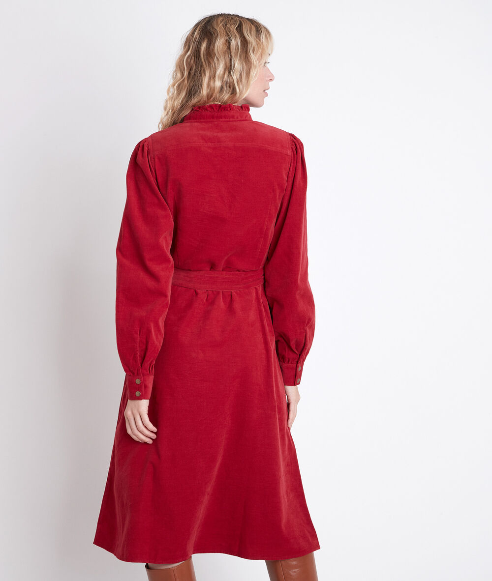 Laura red velvet dress terracotta.