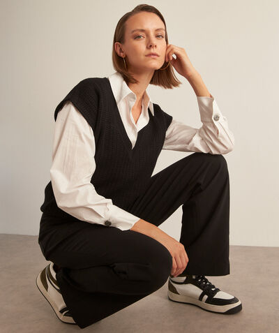 Teresa black cable-knit sleeveless jumper PhotoZ | 1-2-3