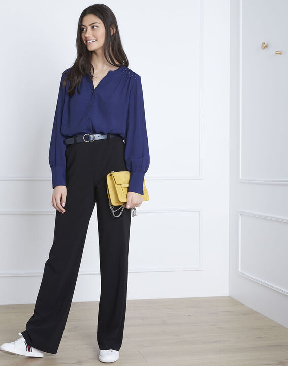 Valda navy fluid-cut blouse | 1-2-3 Valda navy fluid-cut blouse PhotoZ | 1-2-3