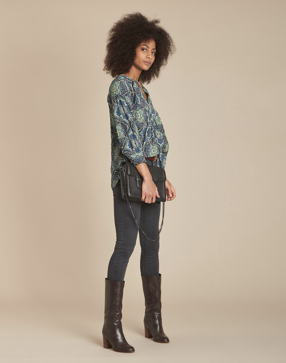 Marlene navy floral print blouse | 1-2-3 Marlene navy floral print blouse PhotoZ | 1-2-3