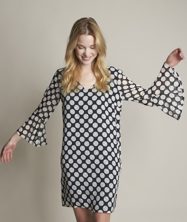 Astrid polka dot dress black.