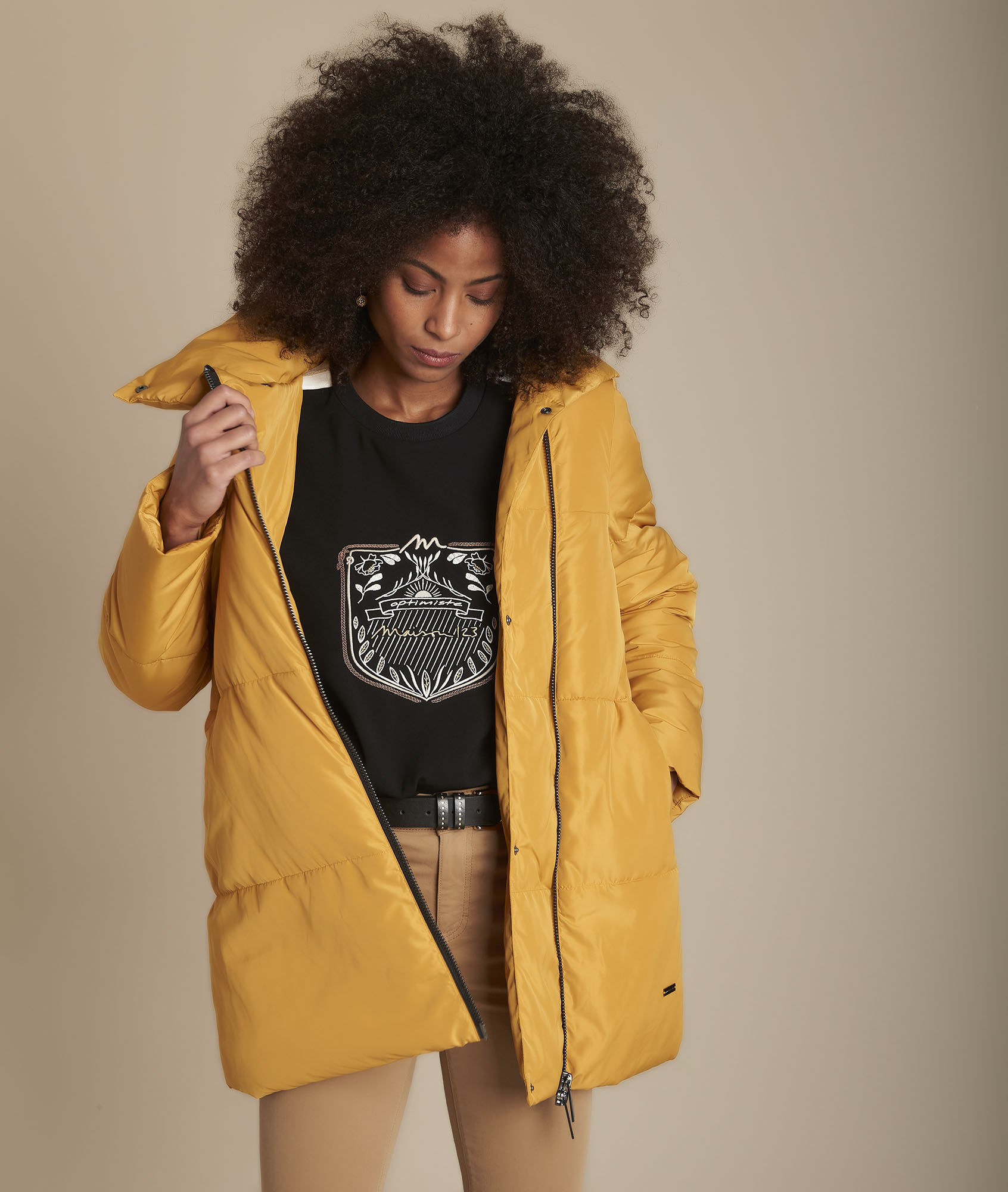 high collar down coat