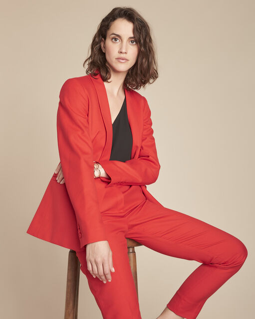 Bianca red jacket with tailored collar (2) - Maison 123