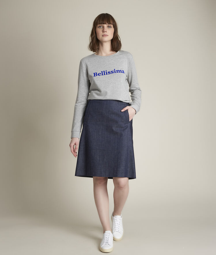 Bianca denim skirt blue rinse.