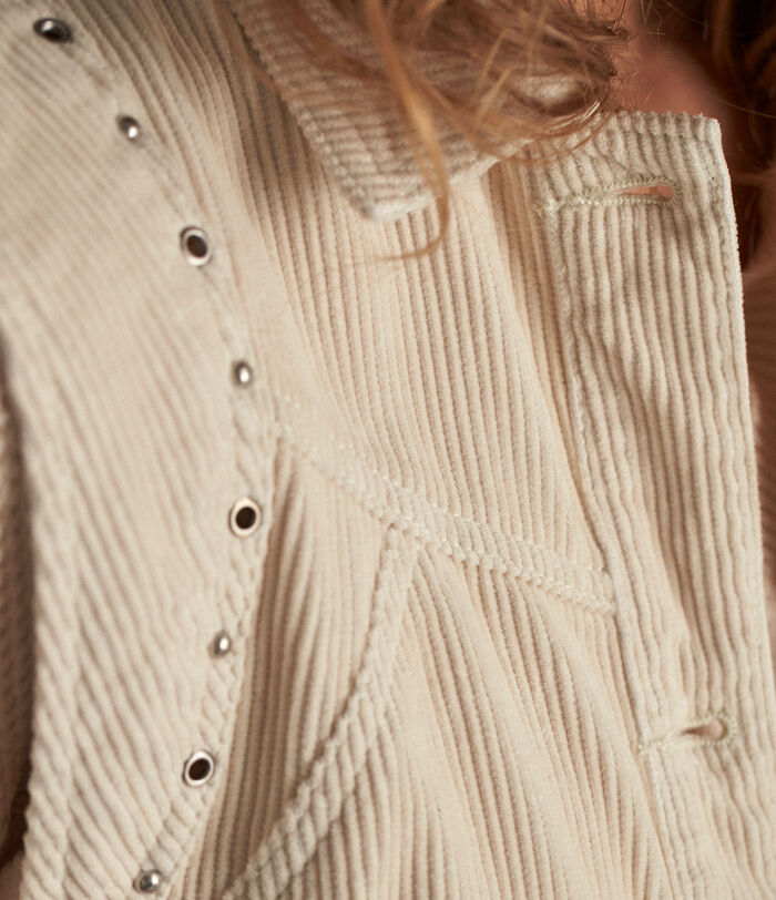 Fanfan cream sleeveless corduroy jacket PhotoZ | 1-2-3