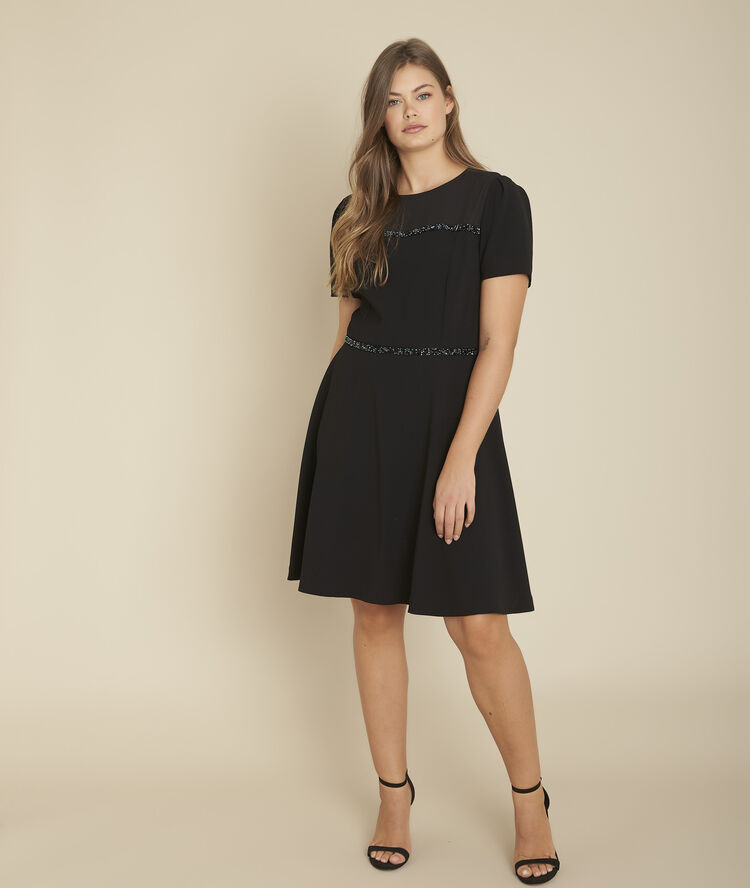 Ness short diamante-detail dress black.