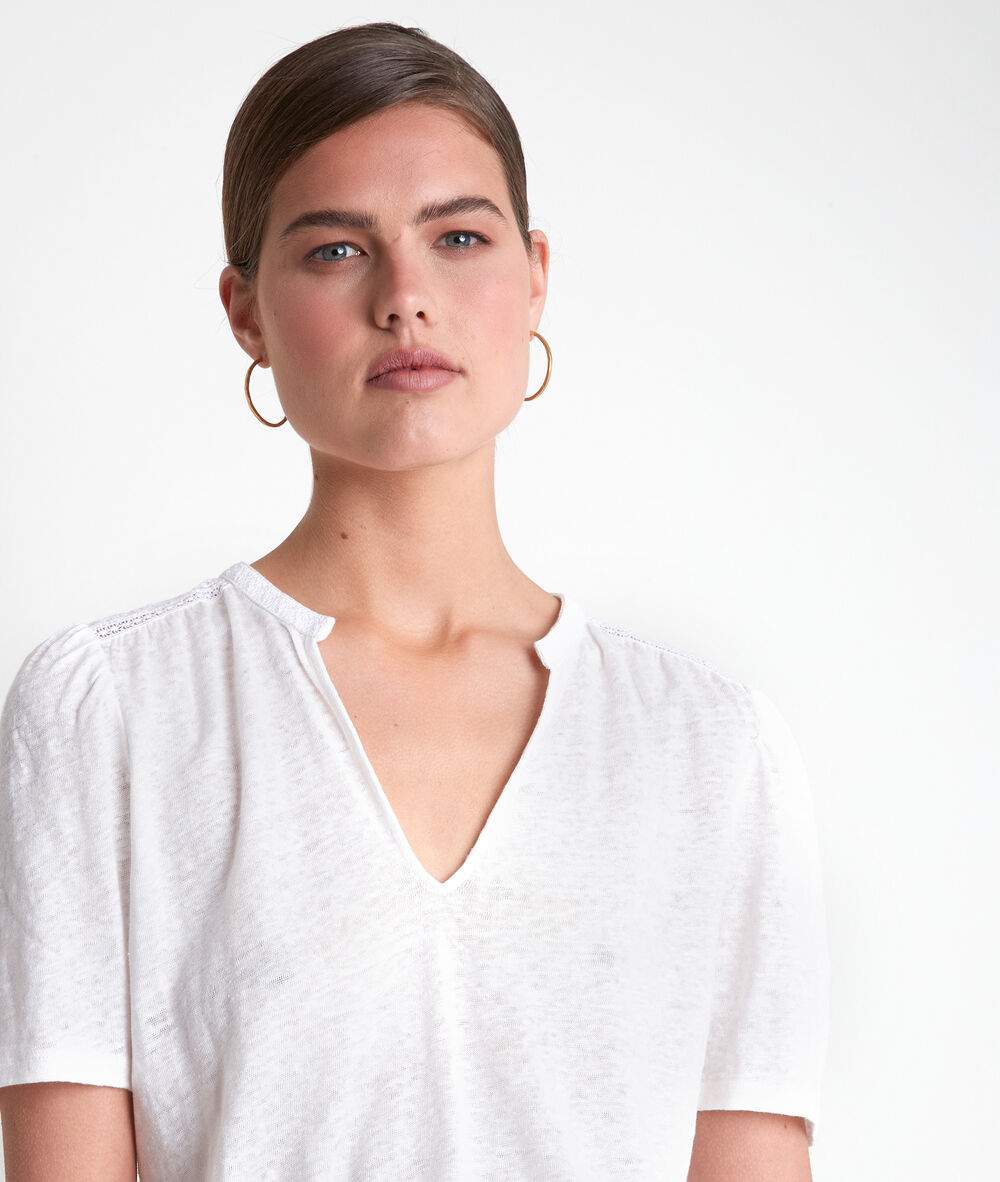 Ilouise ecru linen t-shirt ecru.