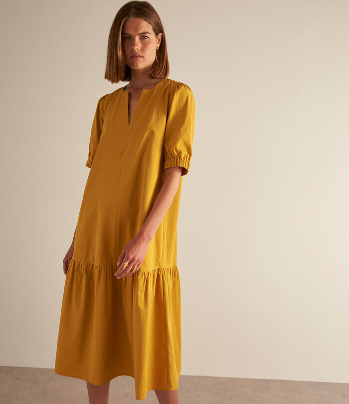 HISILDA yellow cotton maxi dress 