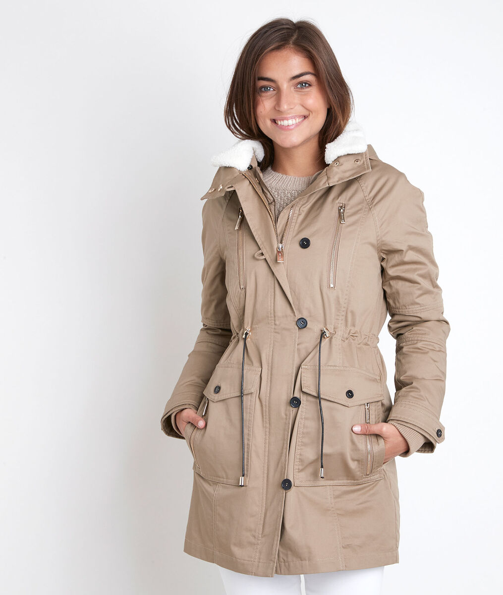Sanae beige hooded parka | 1-2-3 Sanae beige hooded parka PhotoZ | 1-2-3