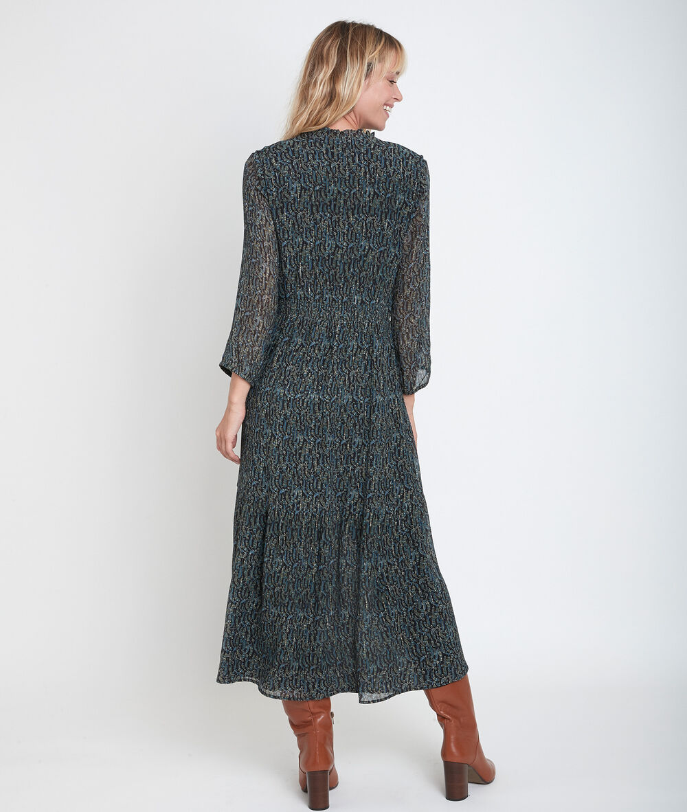 Carola printed maxi dress kaki.