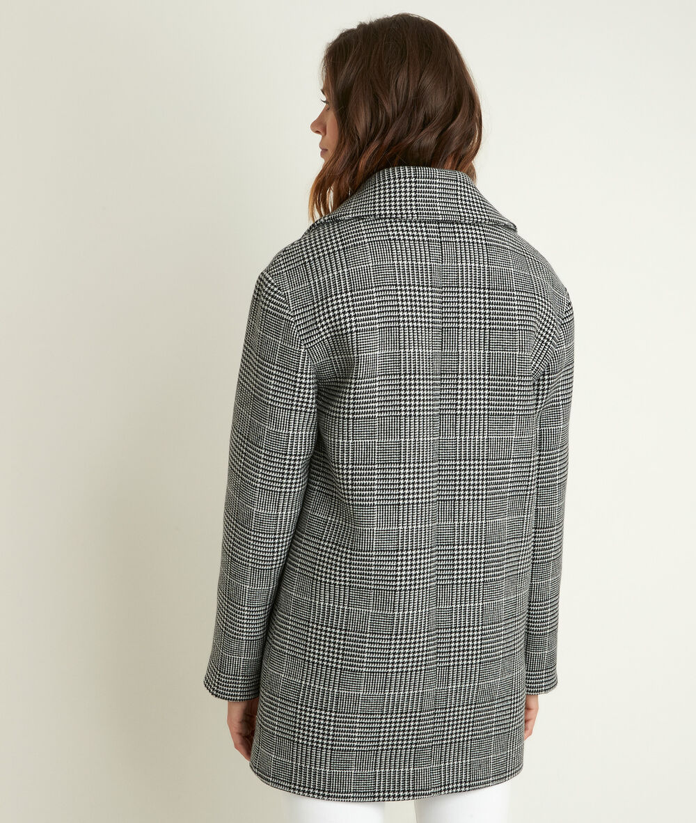 Oprah 3/4-length checked coat chine clair.