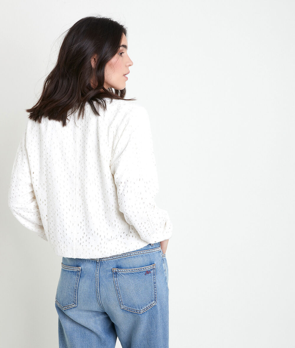 Taya ecru embroidered jacket ecru.