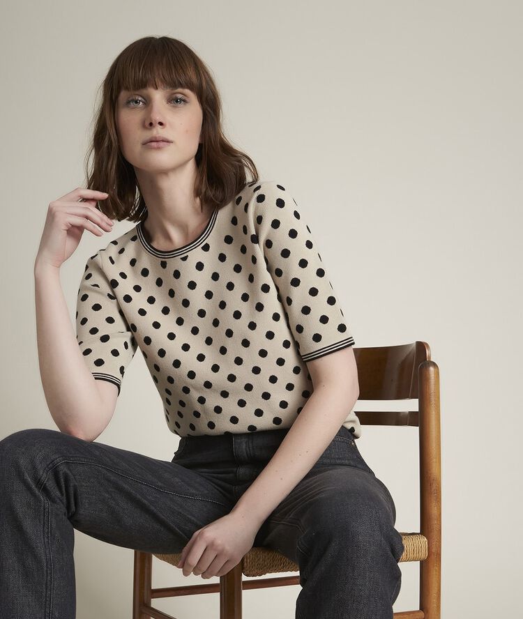 Dots jacquard jumper greige.