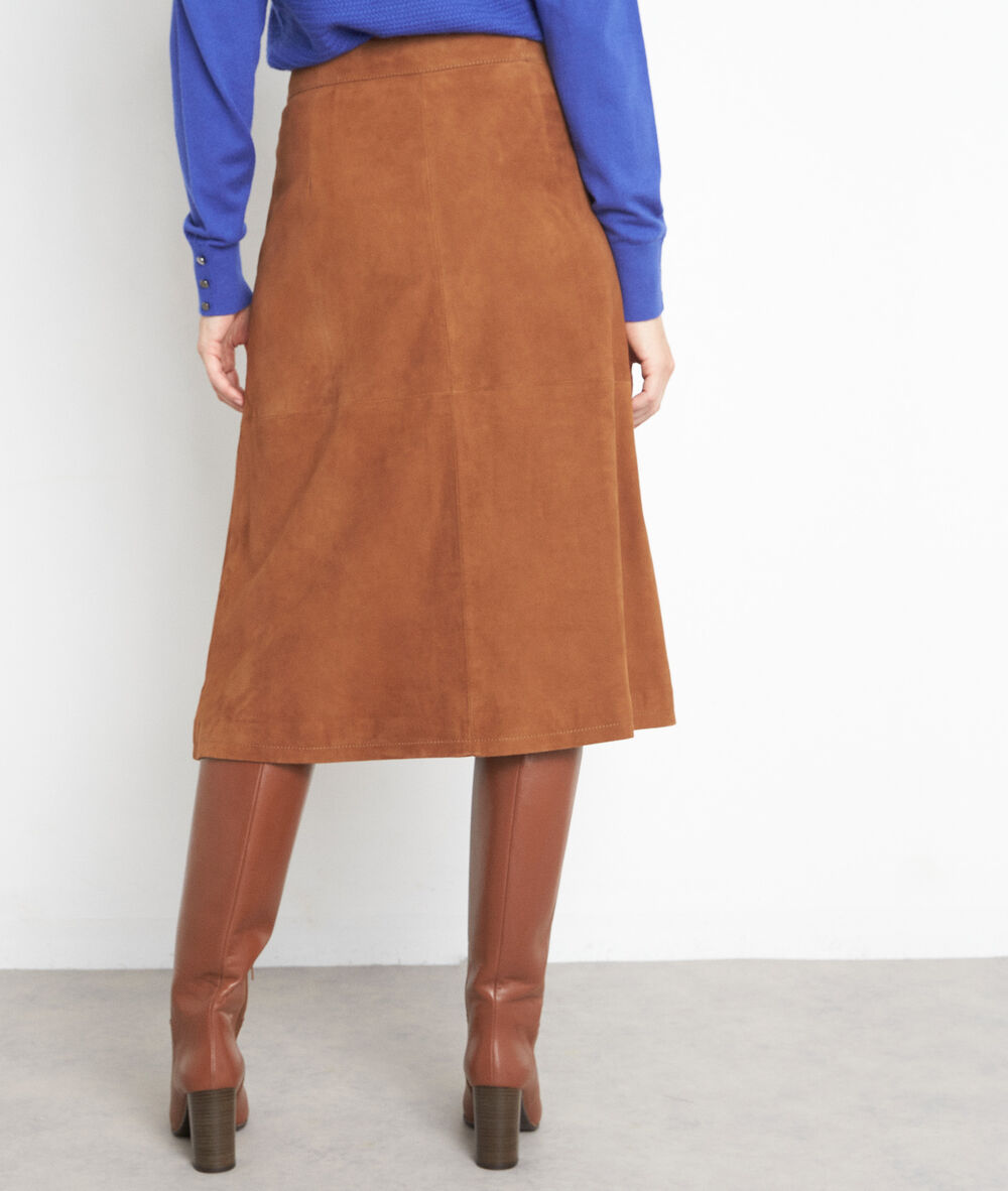 Ely camel-coloured suede skirt camel.